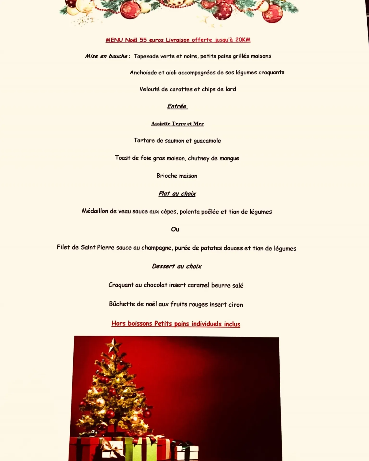 Menu de Noël 