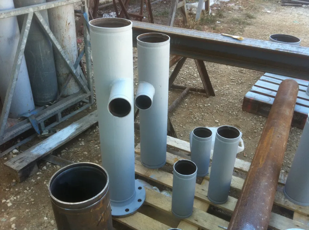 FABRICATION ET POSE TUYAUTERIE RAINUREE POUR RESEAU INCENDIE AVEC PIQUAGE ET BRIDE A COLLERETTE MARSEILLE