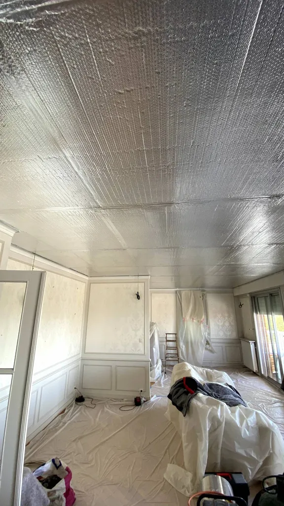 Pose isolant et faux-plafond BARRISOL, blanc mat, dans appartement ancien centre de Toulouse - by Plafonds Tendus Occitans Castelginest