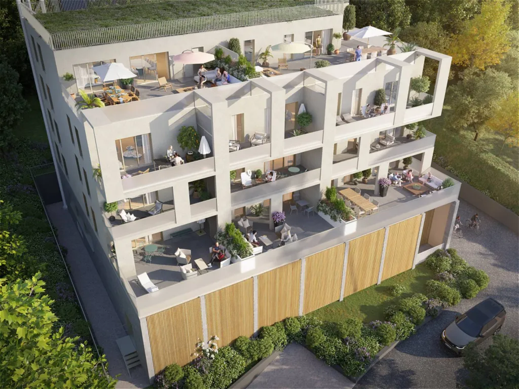 Résidence de standing avec des appartements ouverts sur le Lac Léman et les Alpes à Évian-les-Bains près de la Suisse