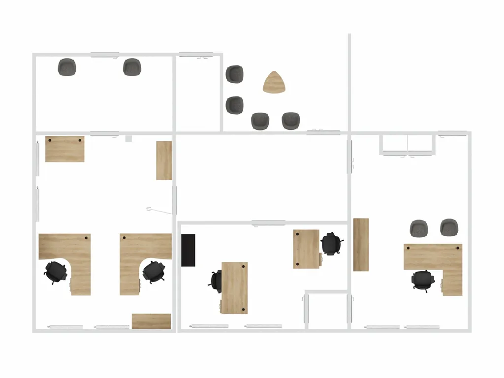 Aménagement de locaux au Havre pour un syndicat situé sur Le Havre : bureau partagé et salle de réunion fonctionnelle