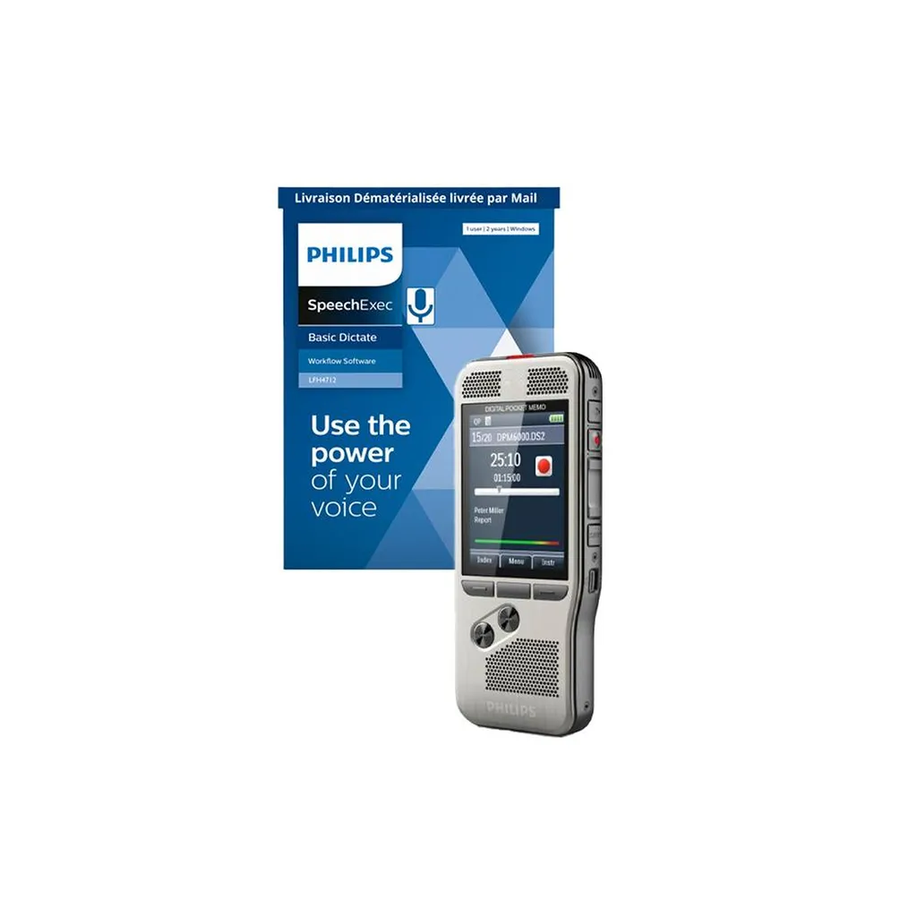 Dictaphone Philips DPM7000 Sans socle, avec logiciel paris
