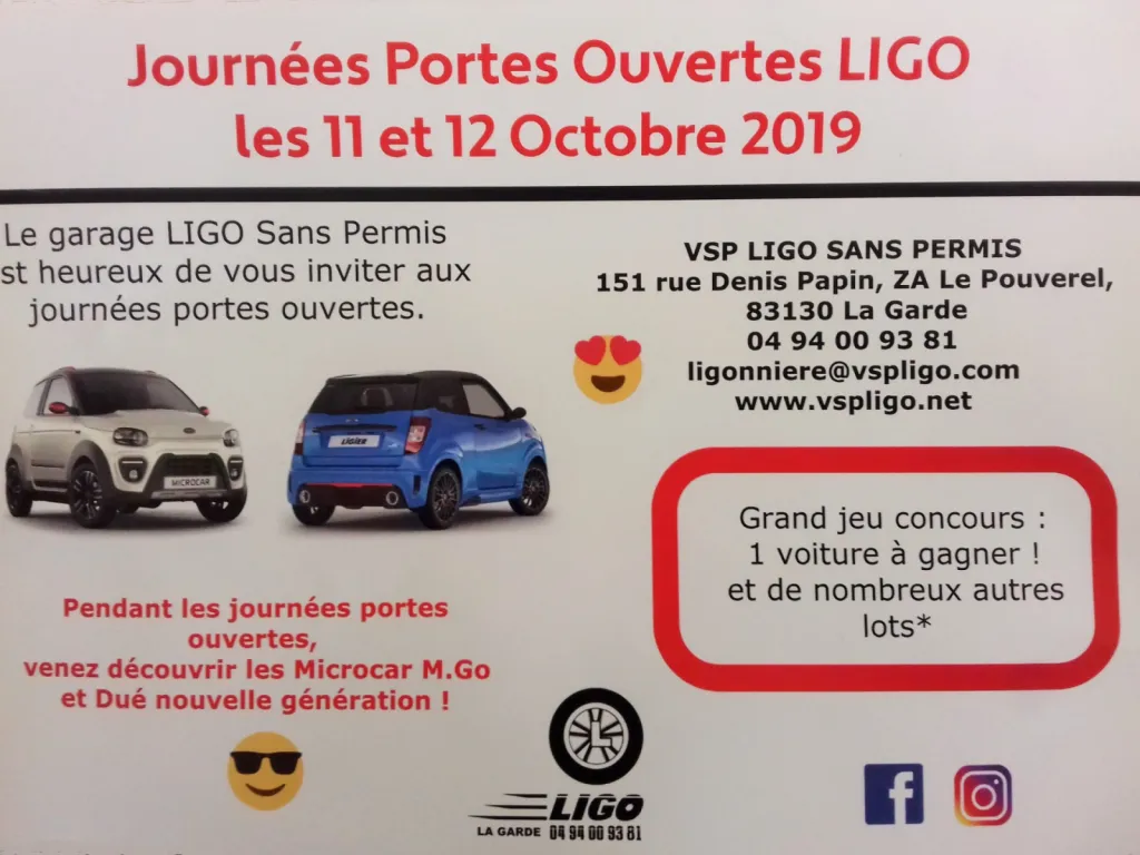 jeu concours 1 voiture sans permis à gagner ligo la garde