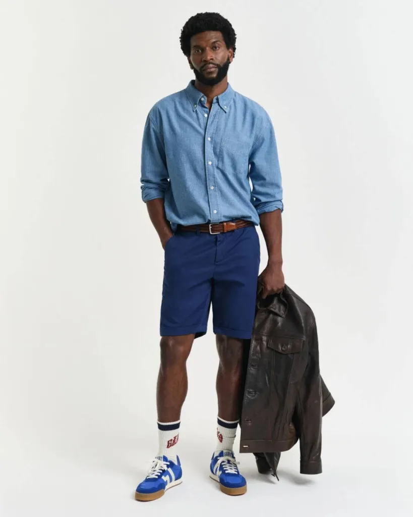short chino de Gant bleu marine pour un look estival disponible chez La Suite by Urban Chic Dieppe 76