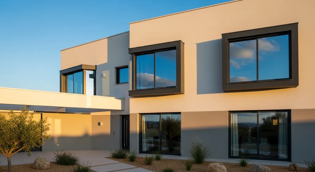 Choisir une construction de maison moderne d’architecte avec menuiseries aluminium haut de gamme et lignes contemporaines à Aubagne