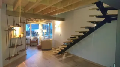 Escalier mixte bois métal et solivage sapin
