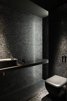 wc sombre avec mosaïque bisazza