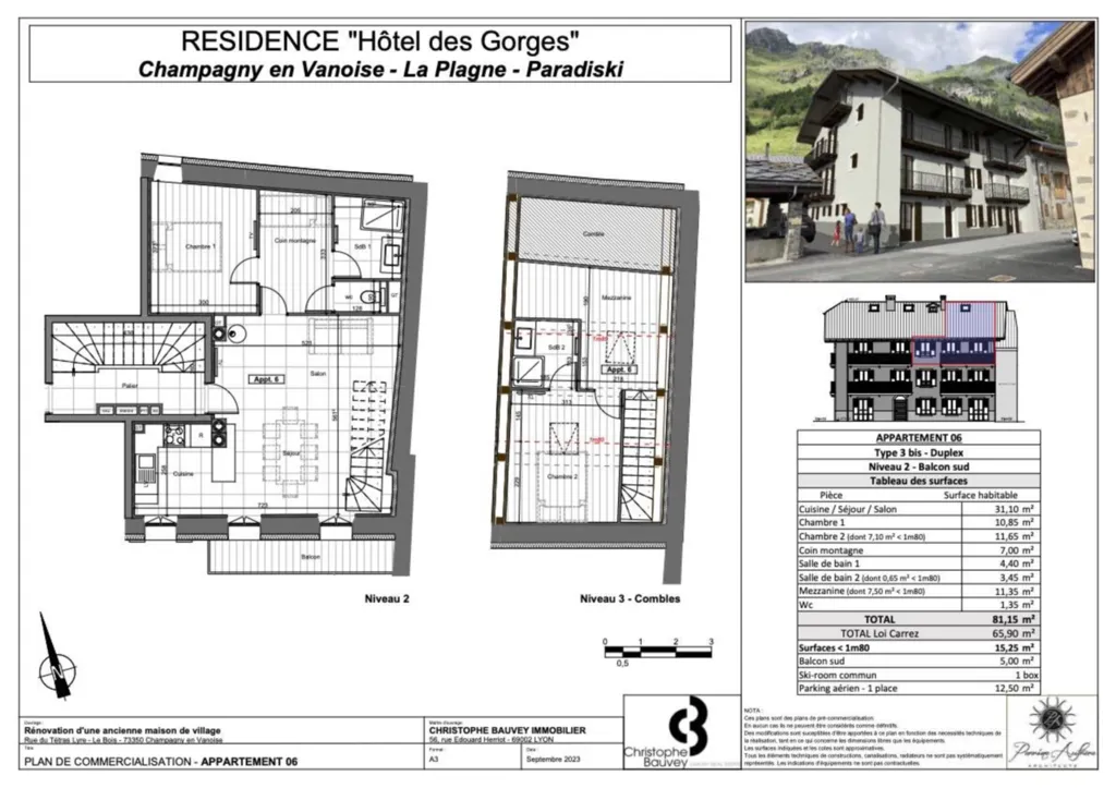 Appartement T3 duplex coin montagne 8 couchages à Champagny le haut station la Plagne