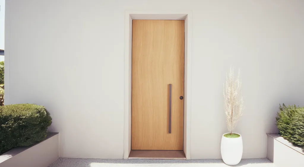 Installation d'une porte d'entrée blindée Silvelox In_Wall à Ajaccio et en Corse-du-Sud : la porte affleurante sans cadre ni jambage, classe 4 anti-effraction pour villas et maisons contemporaines