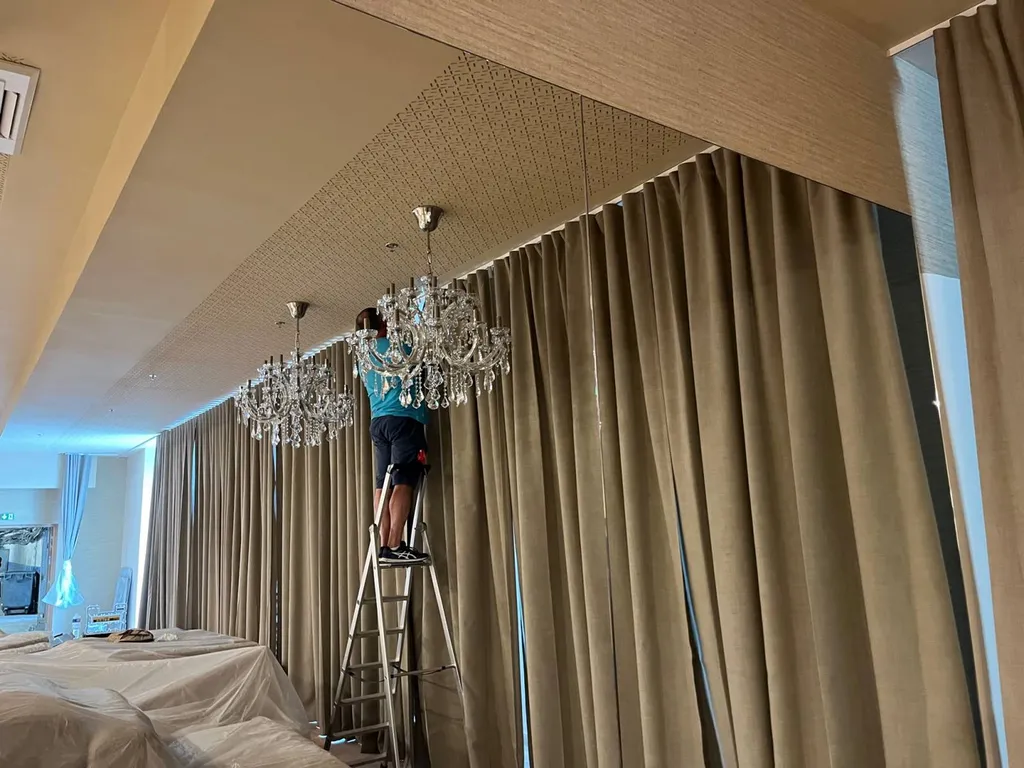 Rideaux sur mesure salle de sport John reed la part Dieu