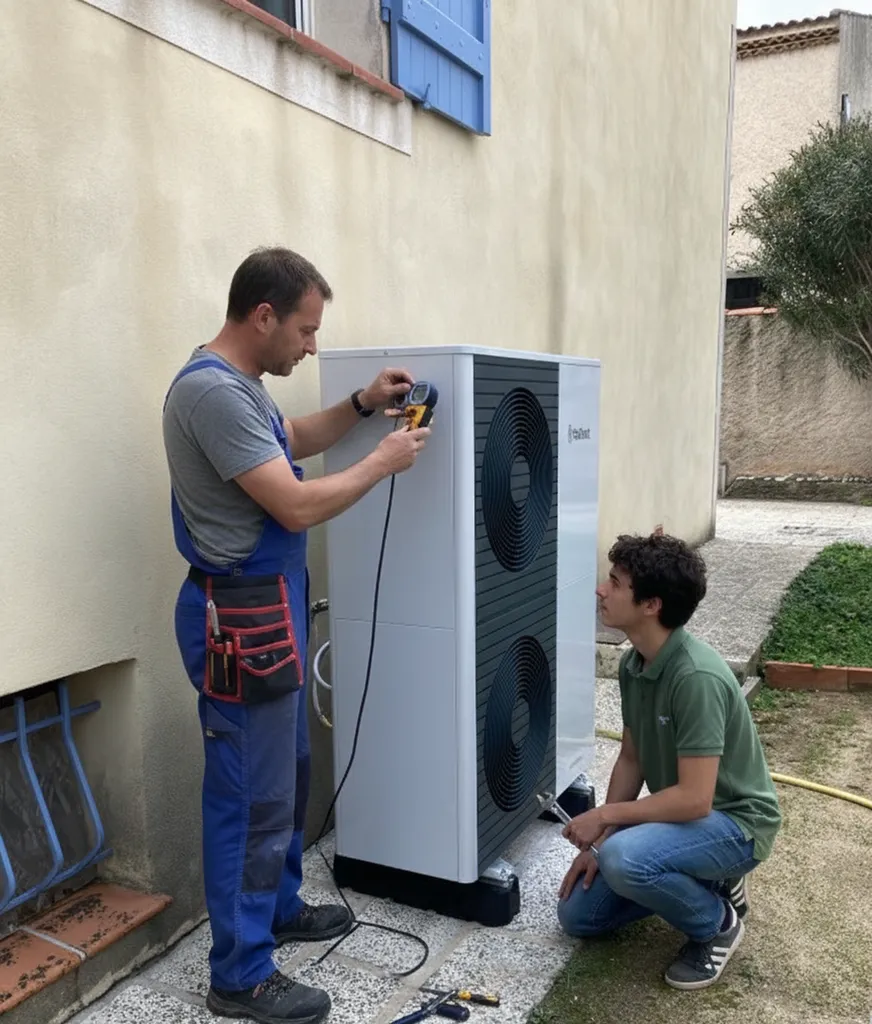 Enerchauffage : Réglage d’une pompe à chaleur air/eau par un technicien RGE QualiPAC à Blaye
