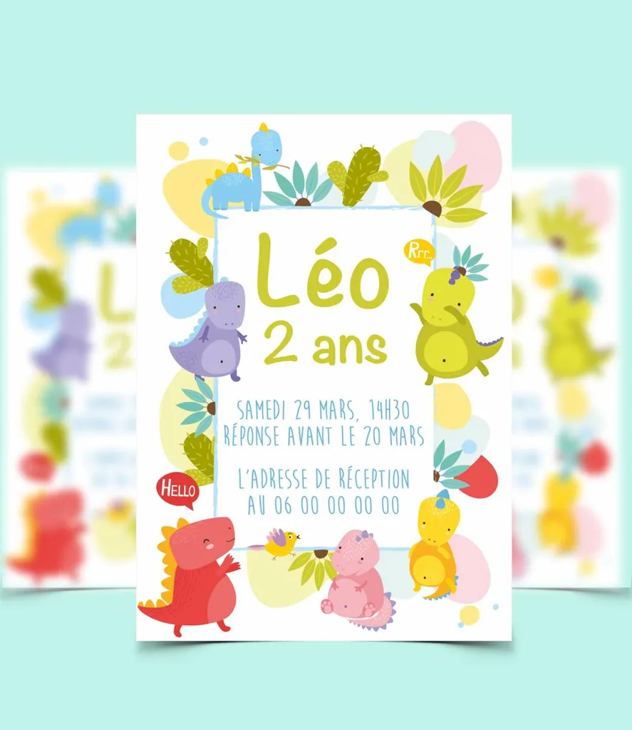 invitation anniversaire dinosaure enfant marseille
