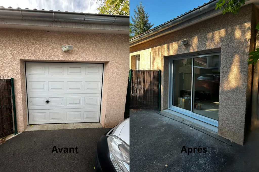 Transformation d’un garage en suite parentale dans une maison du Beaujolais