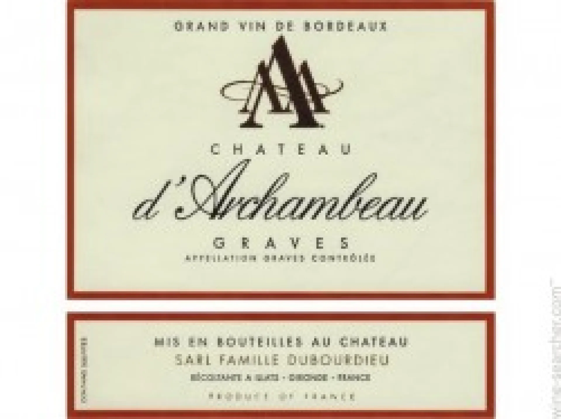 CHATEAU ARCHAMBEAU 2010 GRAVES BORDEAUX