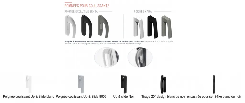 Options poignées sur baies coulissantes à Aix-en-Provence