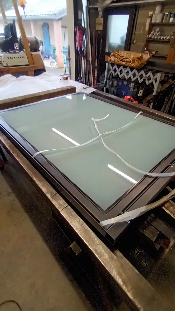 Trappe vitrée opale, sur mesure, manuelle