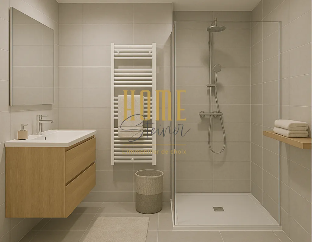 Une salle de bain aux équipements modernes 