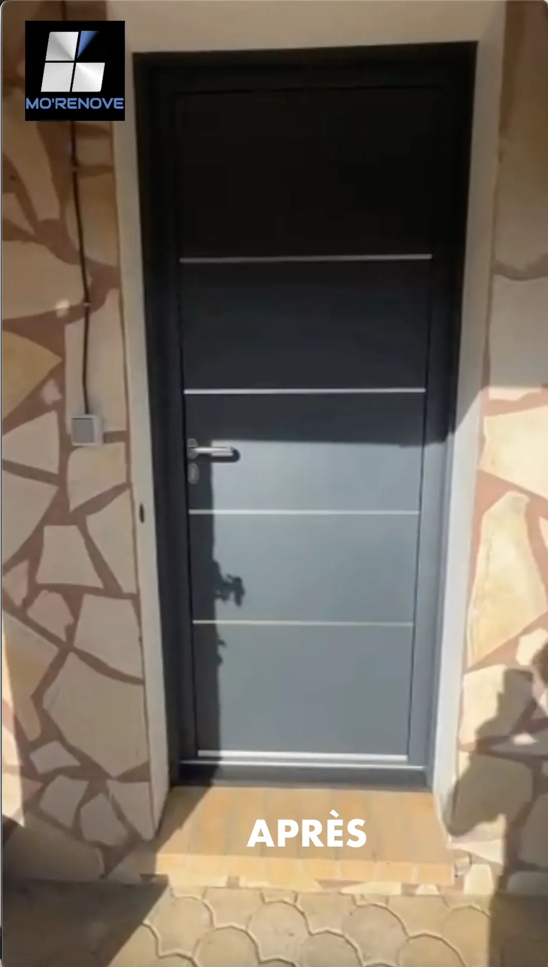 Porte d'entrée en ALU fermée après l'installation