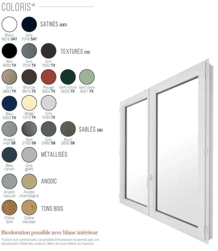 Nuancier coloris menuiseries aluminium aix-en-provence