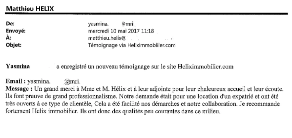 Notre demande était pour une location d'un expatrié et ont été très ouverts à ce type de clientèle