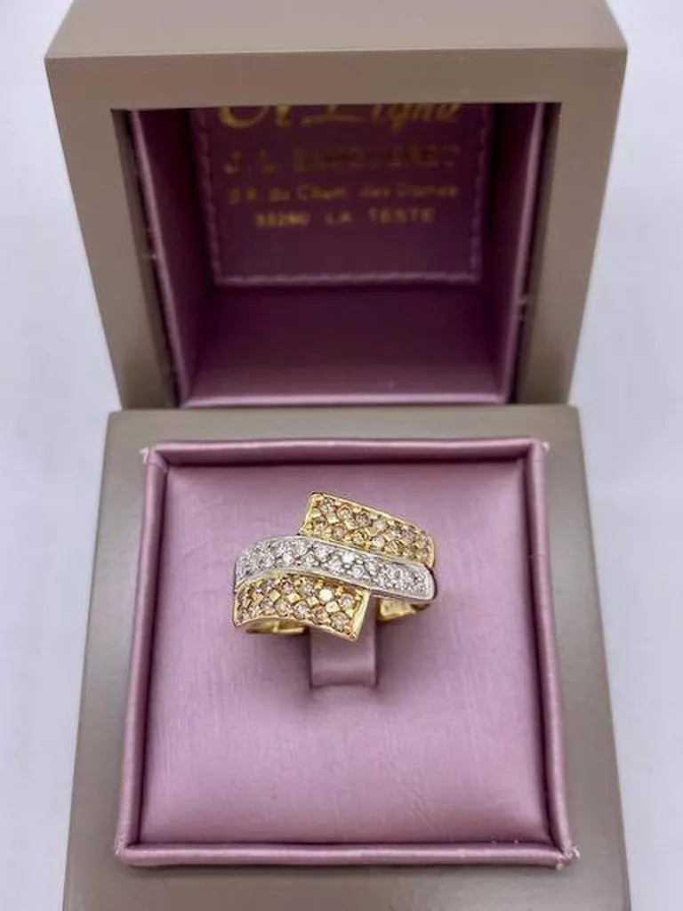 ou acheter une bague 2 ors 750/1000ème avec diamants blancs et jaunes Or Ligne La Teste Bassin d'Arcachon