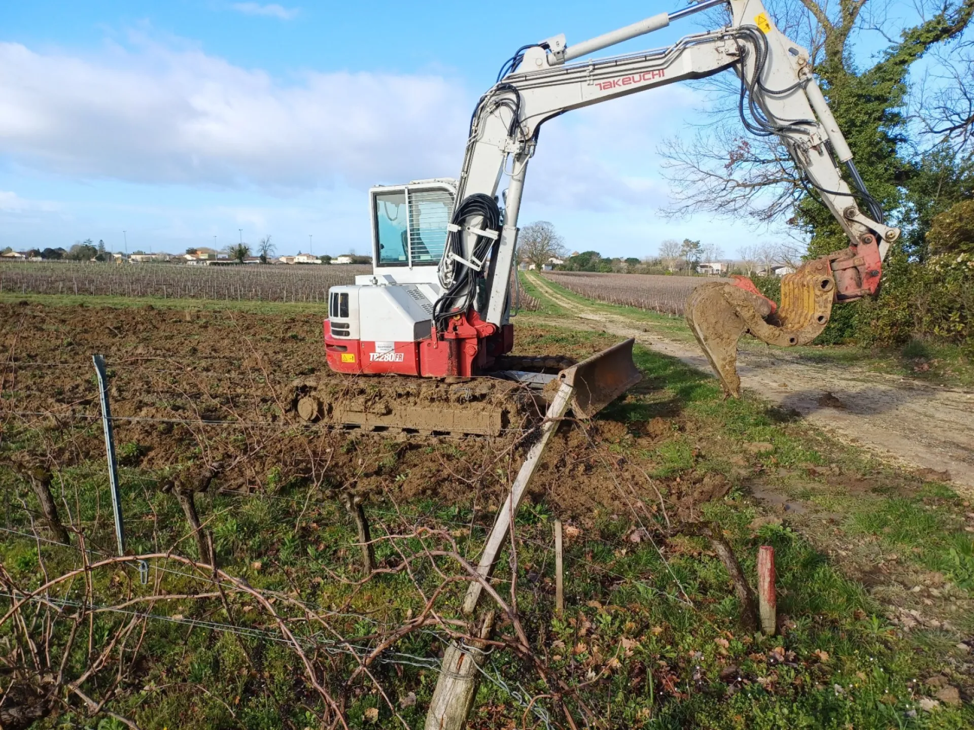 Travaux arrachage vigne  pour vignoble sur Pessac Léognan en Gironde