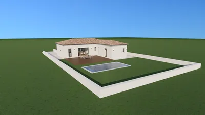 Maison moderne en L de plain pied pour un projet de construction à Balma