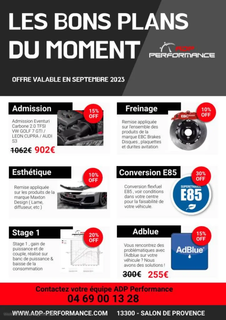 Septembre 2023 : Pour la rentrée, votre centre ADP Performance vous fait profiter des bons plans !