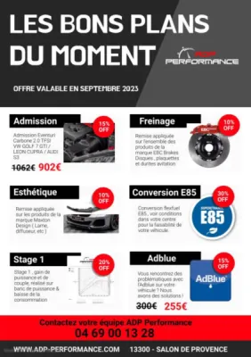 Septembre 2023 : Pour la rentrée, votre centre ADP Performance vous fait profiter des bons plans !