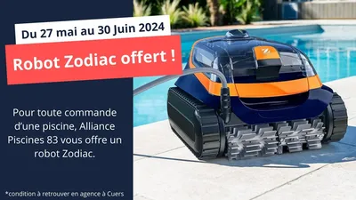 Robot Zodiac Alliance piscines offert pour l'achat d'une piscine dans le Var