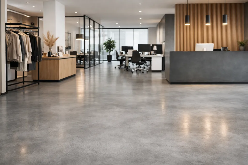 Béton ciré professionnel haute résistance pour commerces, ERP et bureaux à Dijon en Côte-d’Or