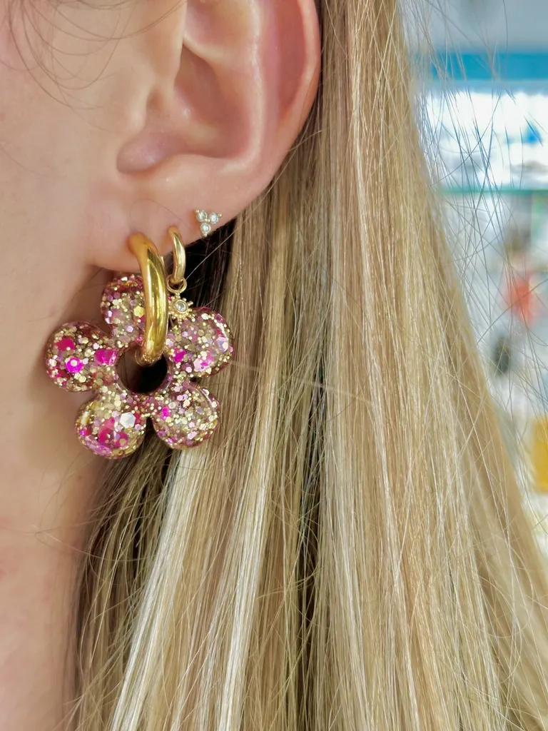 Acheter des boucles d'oreilles fleurs en résine à Dieppe