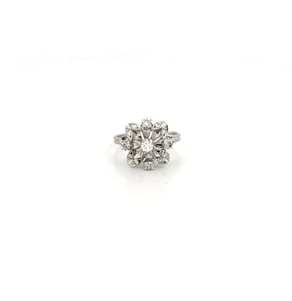 Achetez en dépôt-vente à La Teste-de-Buch : bague vintage or blanc et diamants