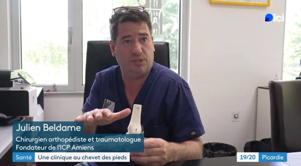 Docteur Julien Beldame, chirurgien orthopédiste à l'ICP Paris et Fondateur de l'ICP Amiens, interviewé sur France 3 Picardie