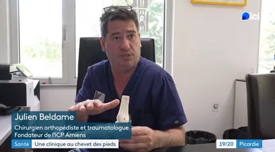 Docteur Julien Beldame, chirurgien orthopédiste à l'ICP Paris et Fondateur de l'ICP Amiens, interviewé sur France 3 Picardie