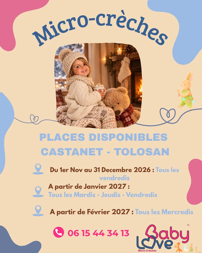 Places disponibles Baby Love Castanet Tolosan
