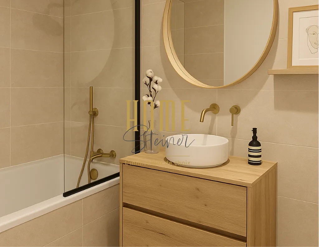 Une salle de bains aux équipements modernes 