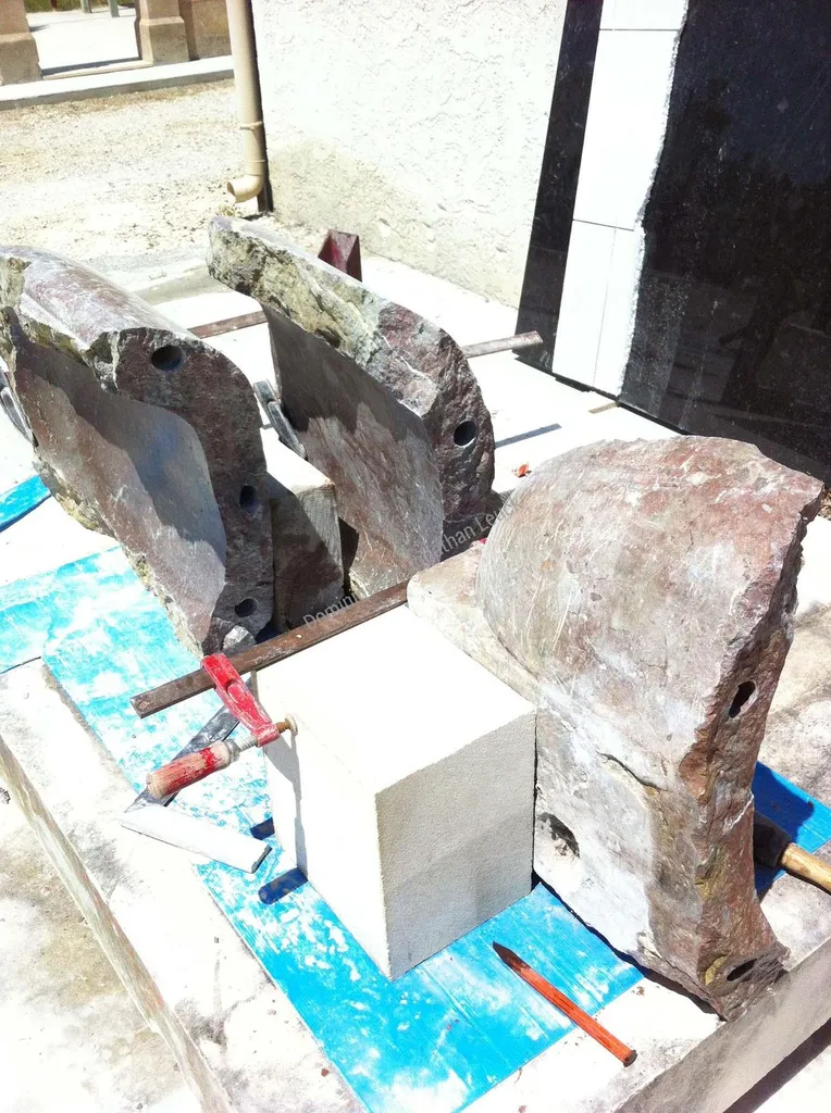 Rénovation d'un bassin en marbre