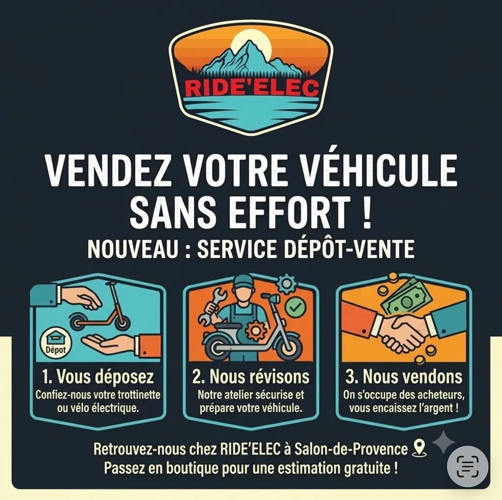 Ride'Elec votre spécialiste de la mobilité électrique en Provence vous propose une large gamme de trottinettes électriques et de vélos ainsi qu'une gamme enfant.