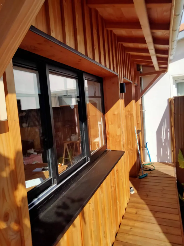 Installation d'huisseries spéciales pour ossatures bois à la Teste de Buch