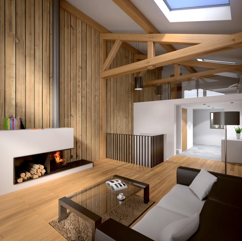 SALON MEUBLES AVEC CHEMINEE