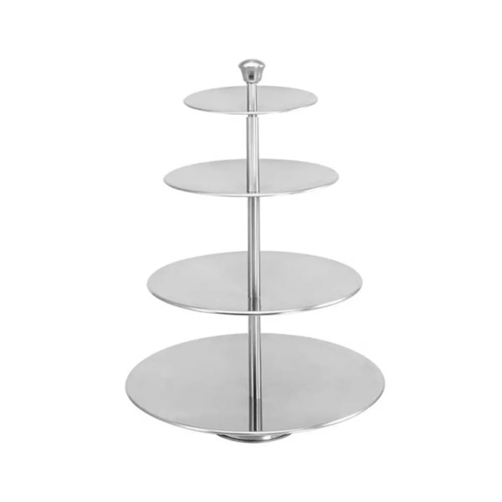 ÉTAGÈRE A GÂTEAUX INOX 4 NIVEAUX POUR MARIAGE