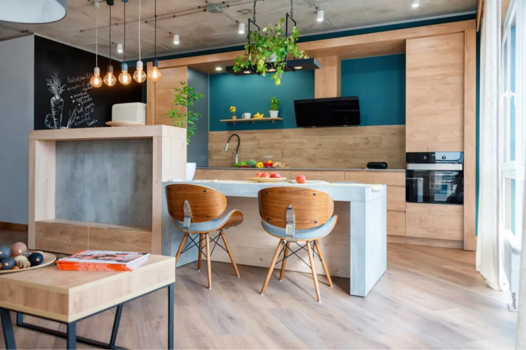 Gain de place avec ce meuble snack avec assises 