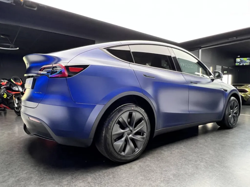 TESLA MODEL Y BLEU OUTREMER - CONVERSION PPF SATIN - LILLE 59
