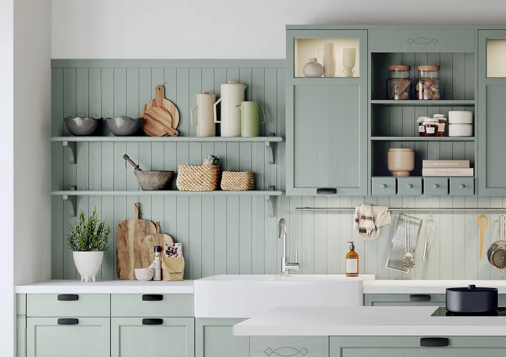 Une cuisine sur mesure en bois massif, mêlant esprit traditionnel, lignes raffinées et confort contemporain au quotidien.