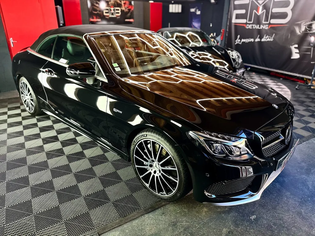 film de protection carrosserie PPF Lyon traitement céramique carrosserie traitement céramique des jantes Mercedes C43 AMG cabriolet 