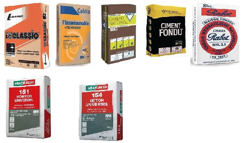 CIMENT MORTIER CHAUX LIANTS DIVERS