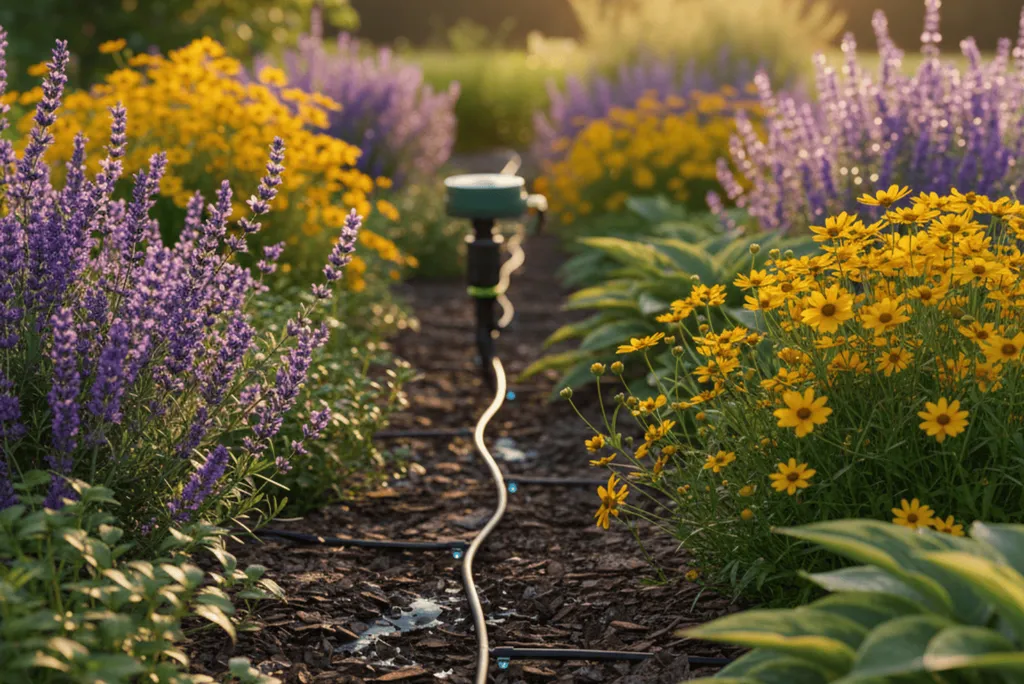Installation arrosage automatique goutte à goutte massifs à Lézat-sur-Lèze