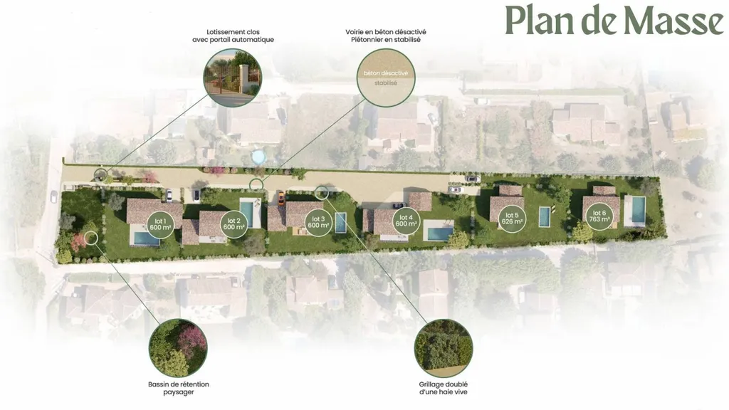 Terrain à bâtir dans une résidence sécurisée de standing, sur la commune de Fontvieille en plein cœur des Alpilles