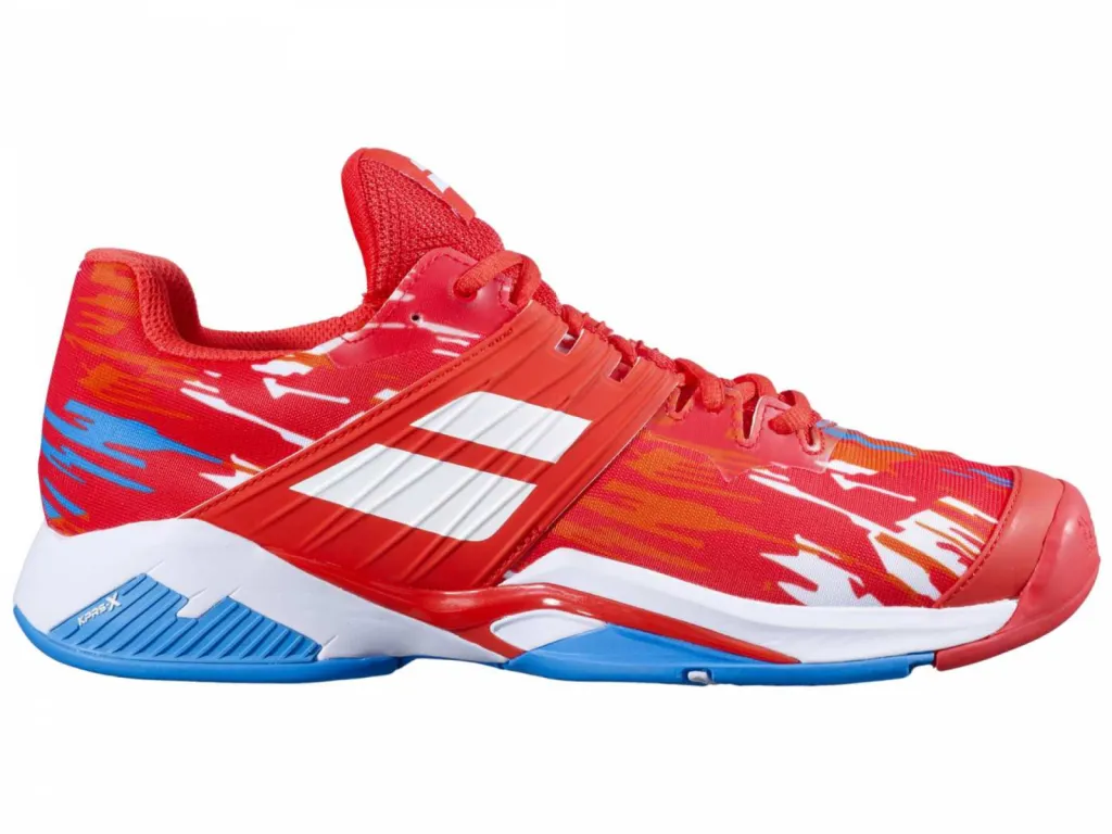 packshot chaussure babolat rouge extérieur